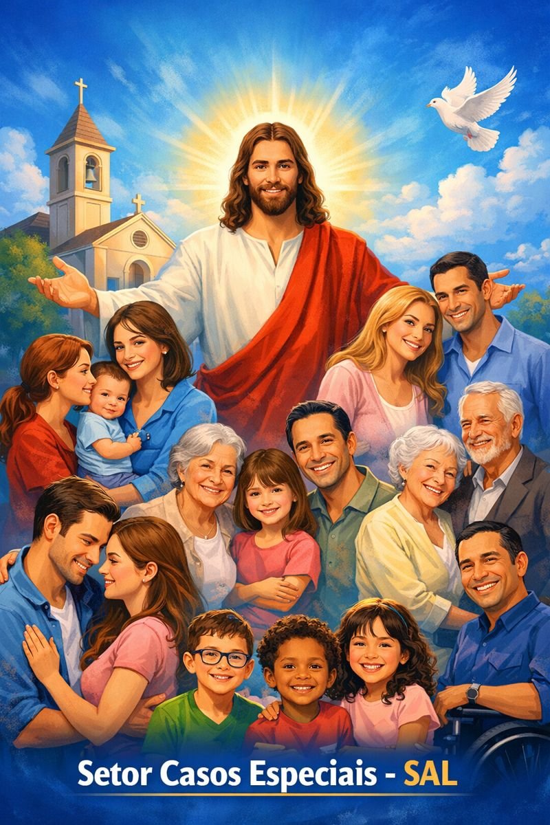 Jesus acolhendo as famílias